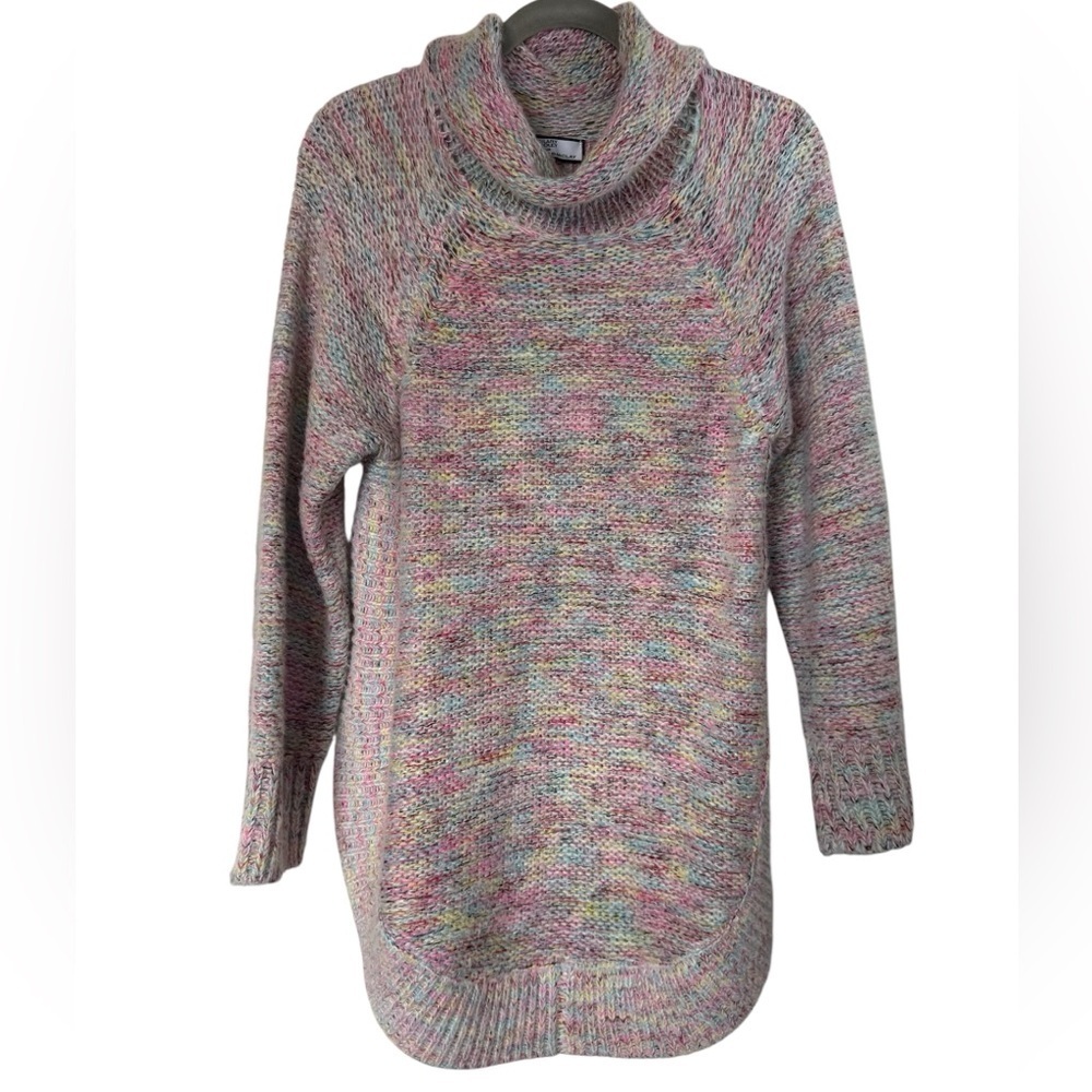 Colorful Cowl Neck Women's Sweater